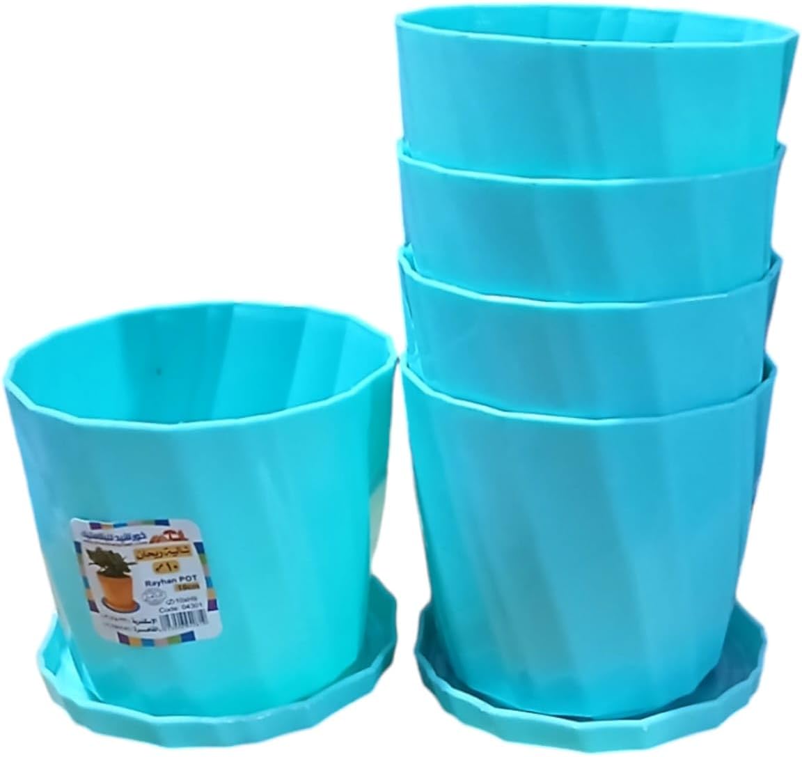 شالية (إصيص) بلاستيك ريحان مقاس 10 سم الوان