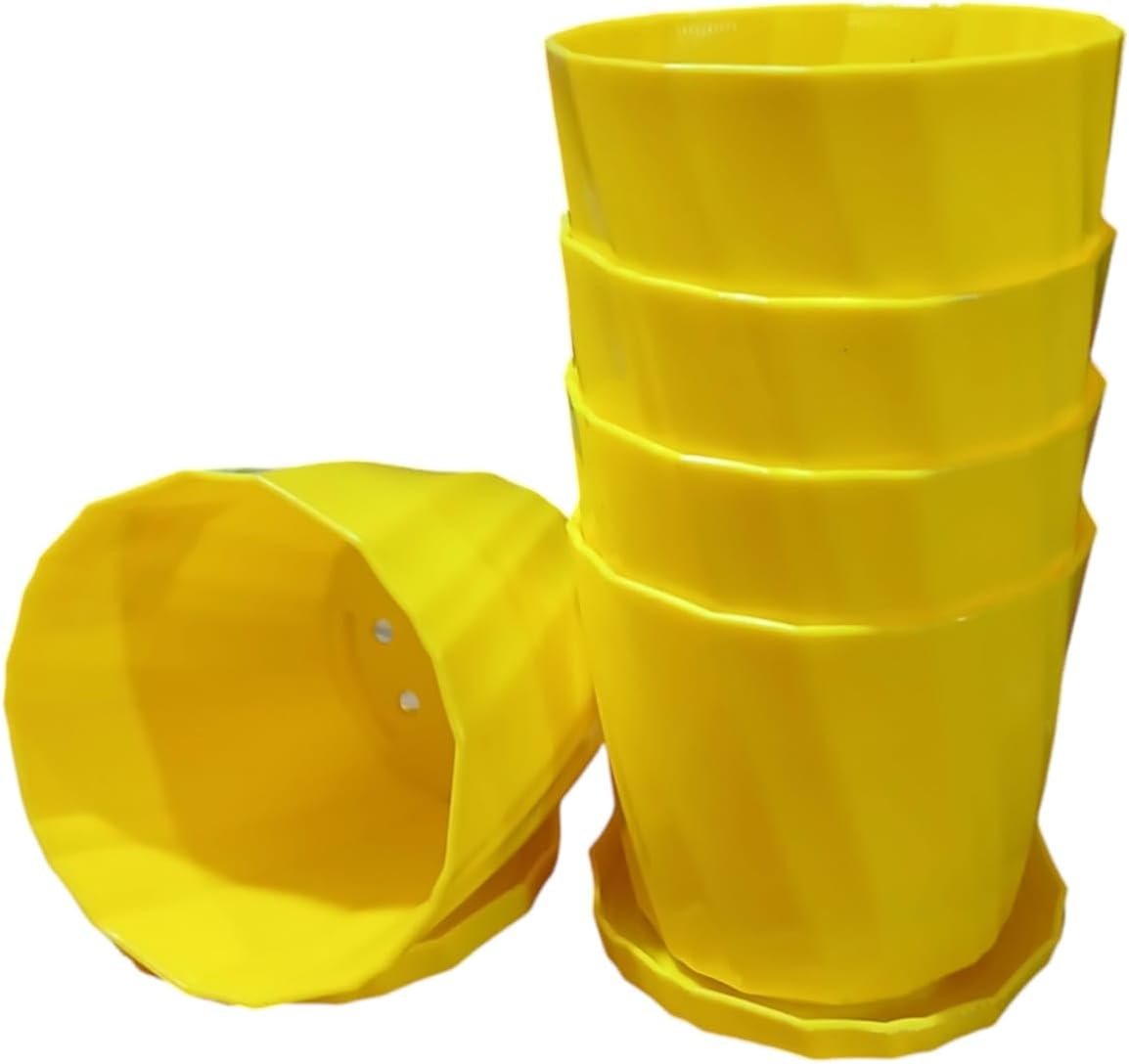 شالية (إصيص) بلاستيك ريحان مقاس 15 سم الوان