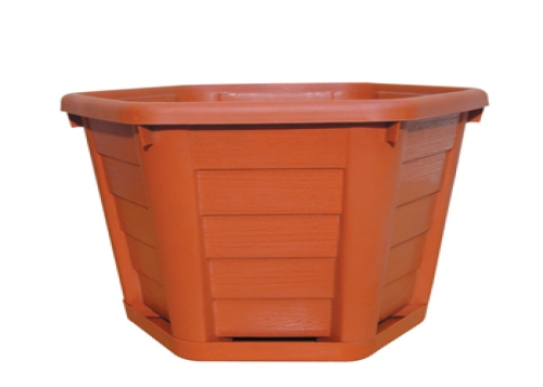 حوض زراعة بلاستيك مكرميه مثلثة مقاس  27*14سم طوبي