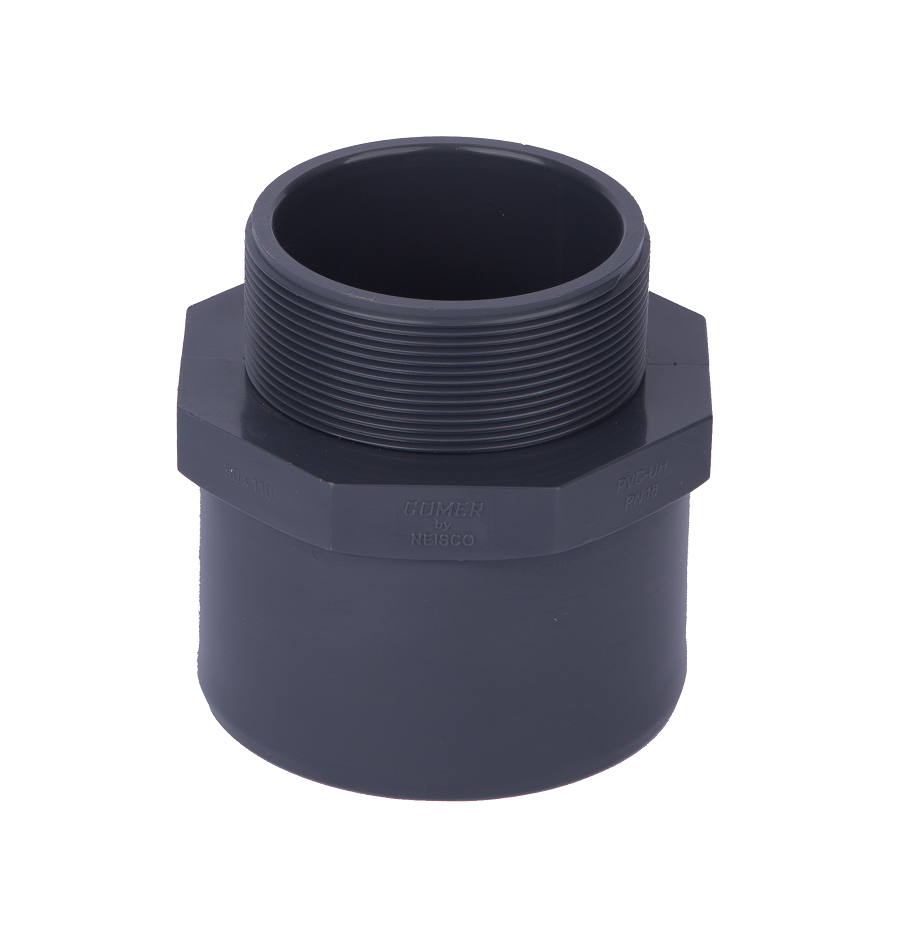 رأس خط (دكر) بي في سي سن لصق ¾ بوصة * 32 مم ضغط 16 بار